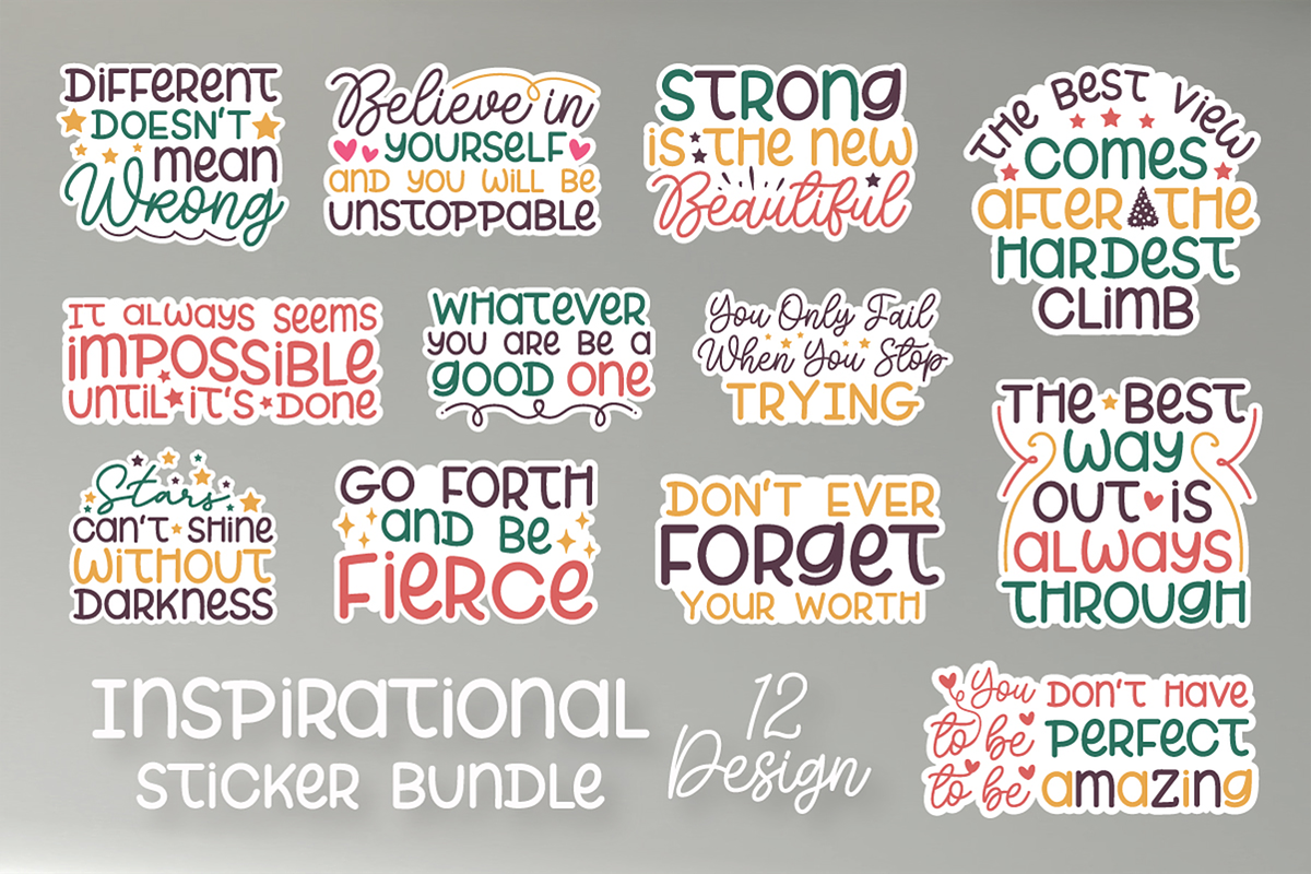 Inspirational Sticker Bundle, a Graphic by Buycreativedesign (Photo 1 of 2)