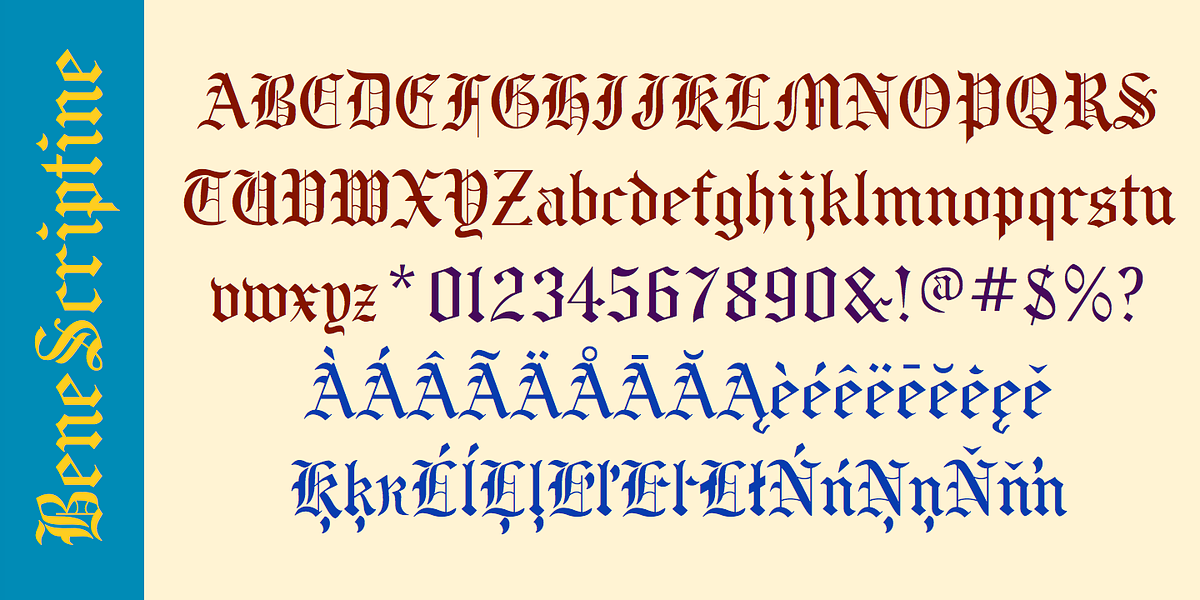 BeneScriptine, a Blackletter Font by Ingrimayne Type (Photo 4 of 5)
