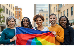 LGBT community people with rainbow, a Person Photo by AlexZeL