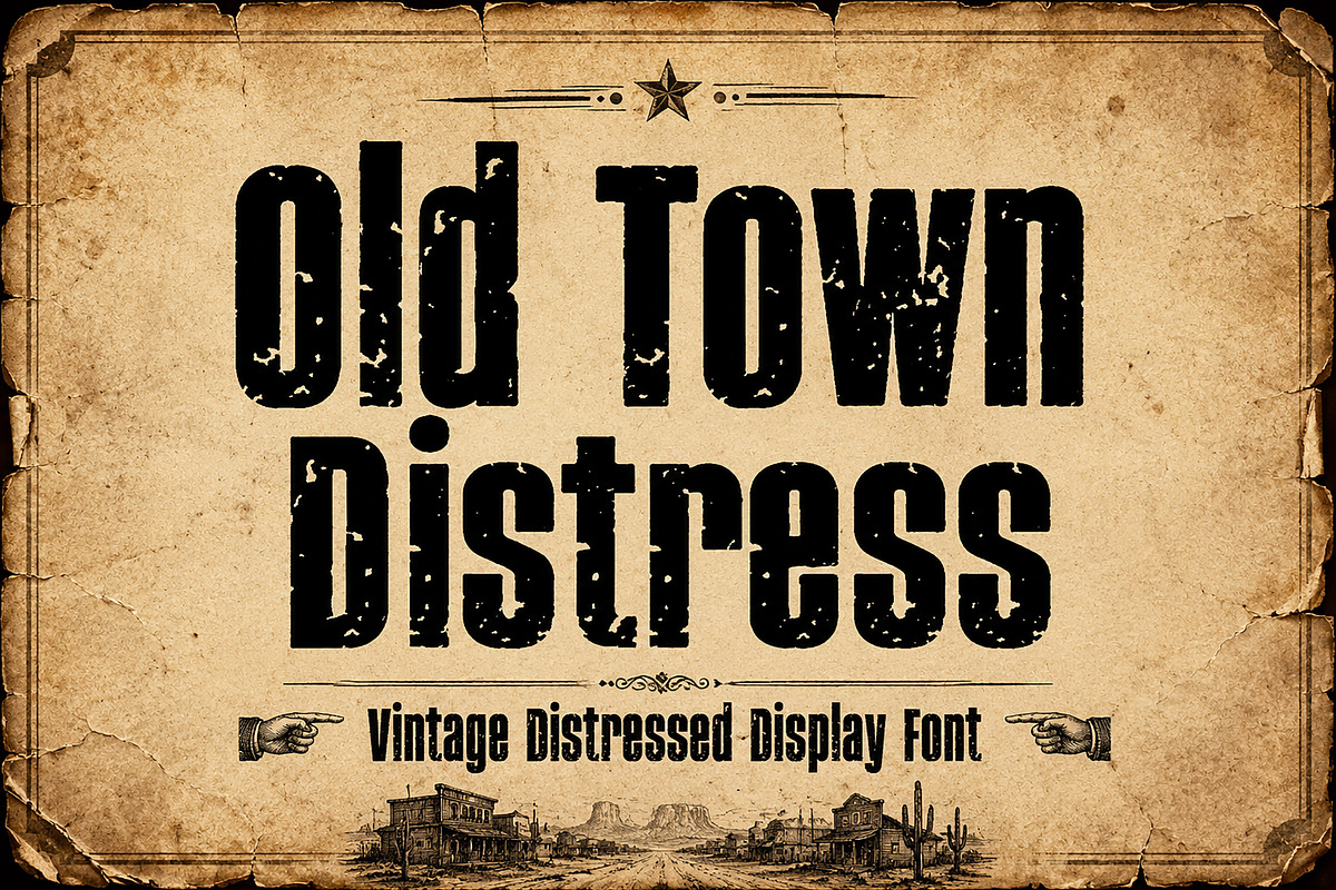 Old Town Distress, a Slab Serif Font by Wow Magic (Photo 1 of 6)
