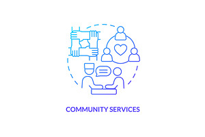 Community services blue gradient, an Icon by IMG Visuals