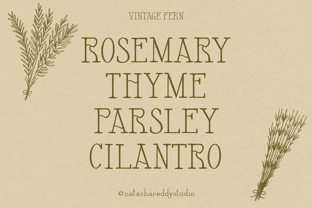 VINTAGE FERN by Natasha Reddy, a Serif Font by Natasha Reddy Studio (Photo 5 of 10)