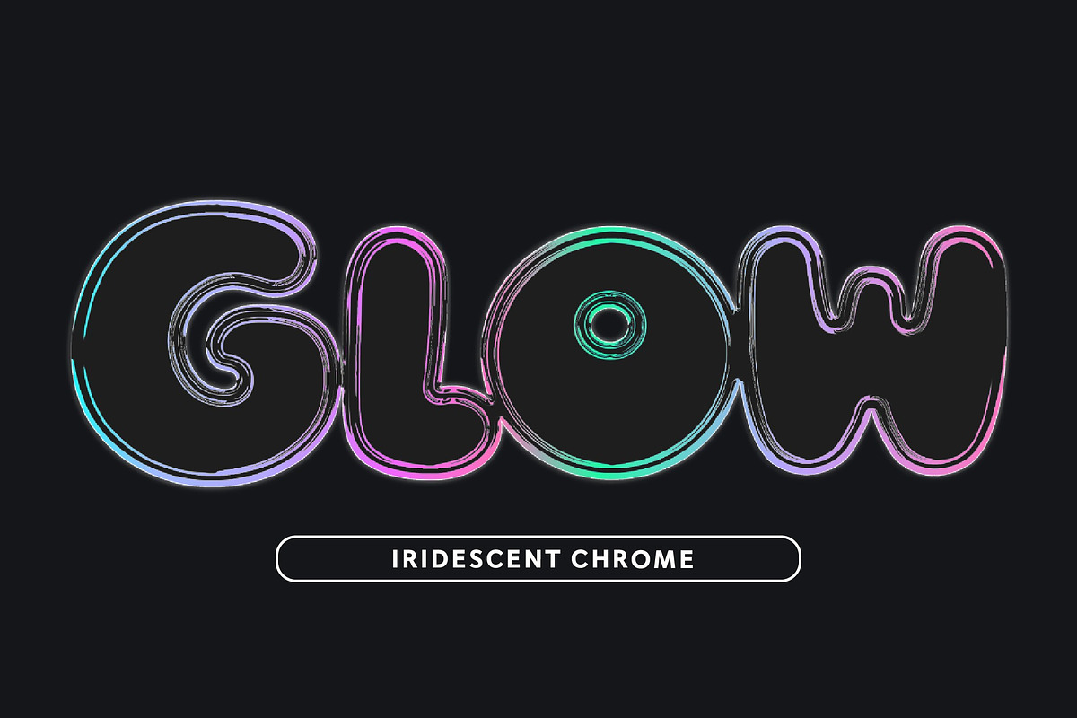 Modern Iridescent Chrome Text Effect, a Layer Style Add-On by studiogstock (Photo 1 of 2)