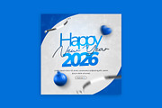 Happy New Year Post Template, a Social Media Template by Saman Osama (Thumbnail 1 of 3)