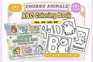 Chubby Animals ABC Coloring Book, an Education Illustration by Craftsbeefy
