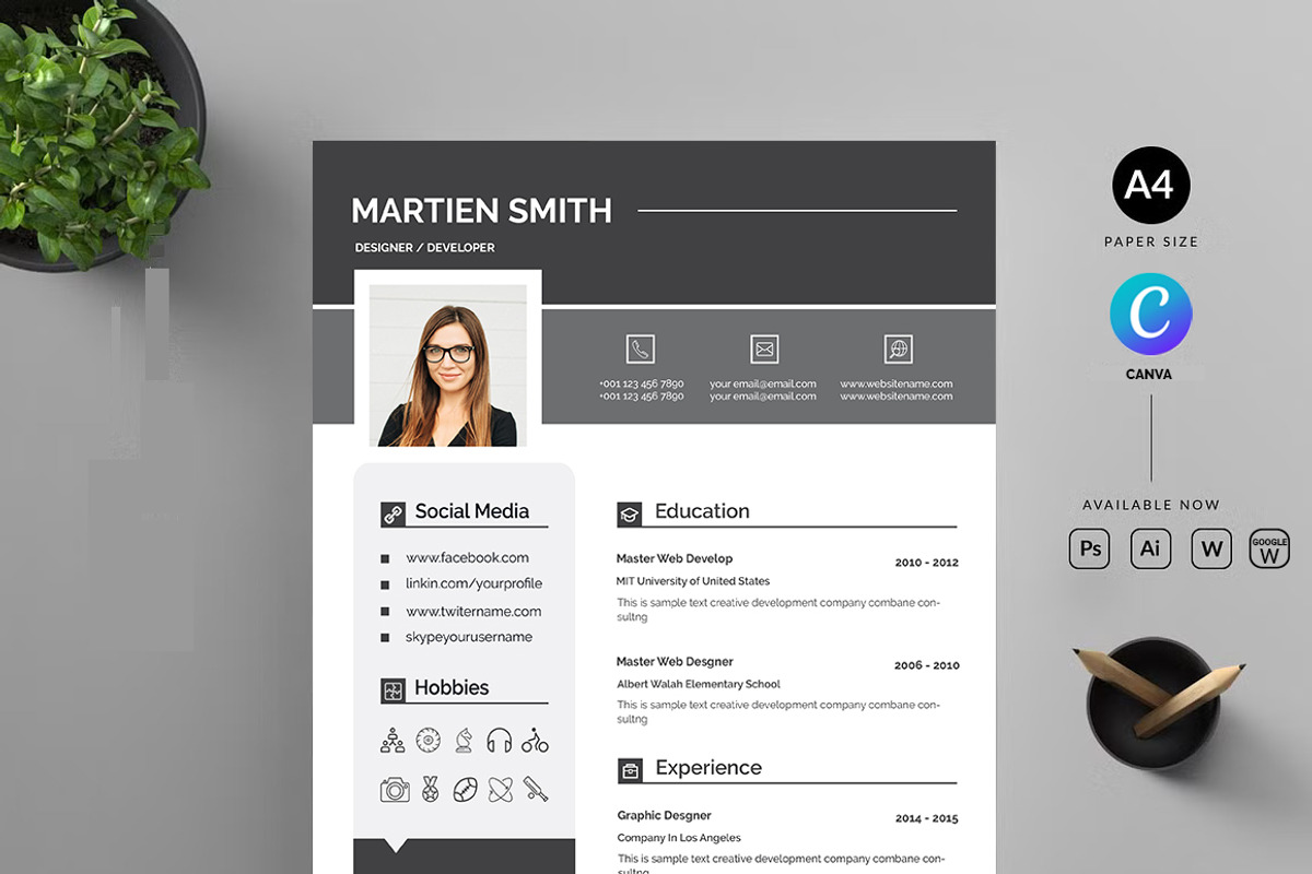 Professional Resume CV Template, a Resume Template by Blackcloud_Creations (Photo 3 of 8)
