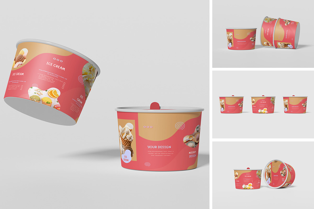 Ice Cream Cup Mockup, a Cups & Container Mockup by swsi-studio (Photo 1 of 8)