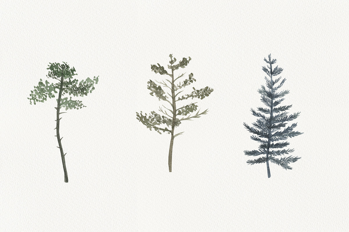 Watercolor forest and mountains, a Texture Illustration by ViolettaKh (Photo 8 of 9)