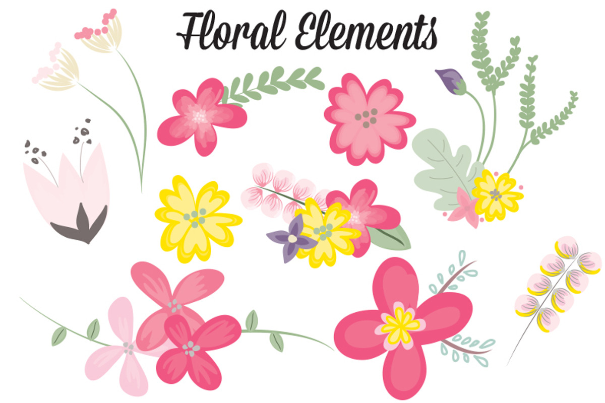 10 Vibrant Floral Elements, a Graphic by TheBlogLoft