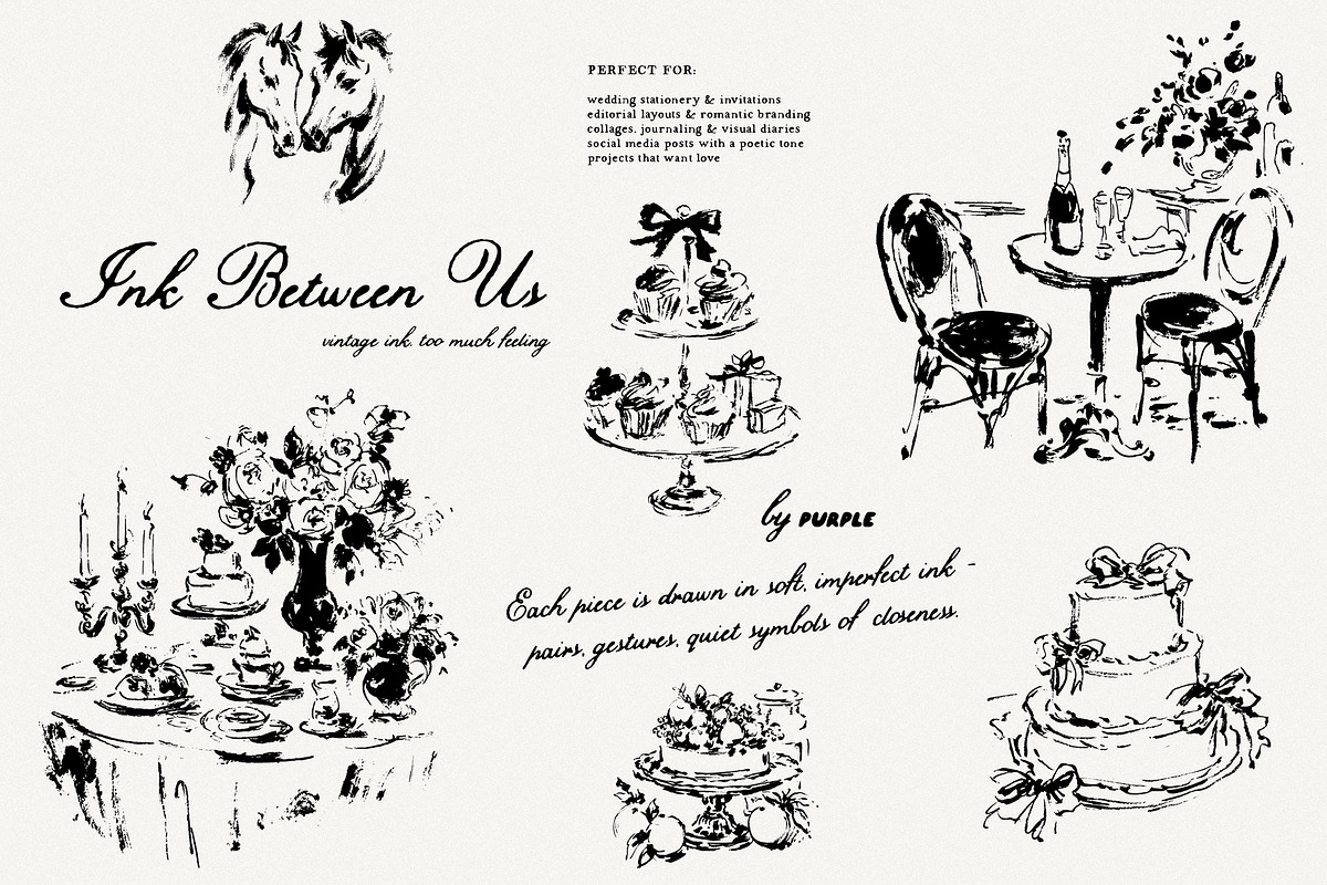 Ink Between Us - Romantic Line Art, a Decorative Illustration by Purple (Photo 11 of 17)