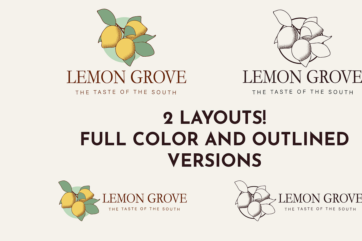 Lemon Grove Logo Template for Canva, a Branding & Logo Template by CactusGroveBranding (Photo 3 of 7)