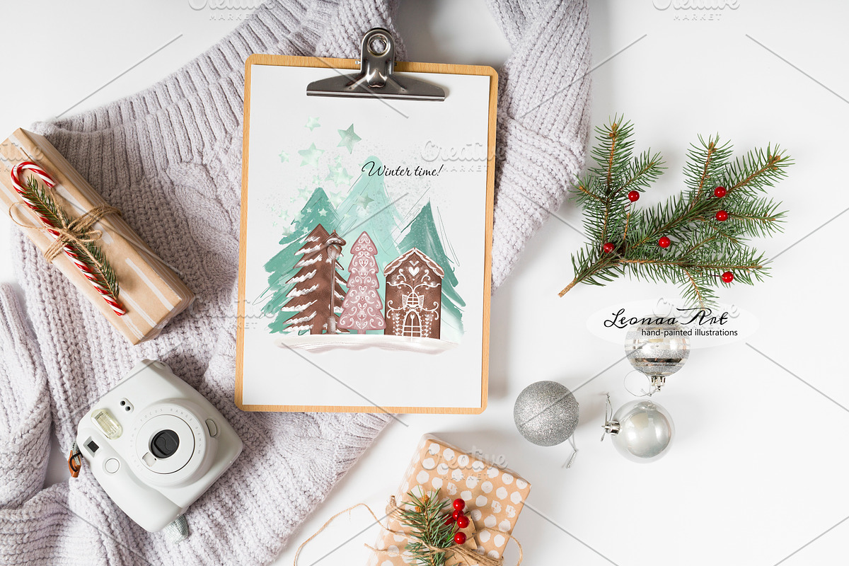 Cozy Winter Clipart Set, a Seasonal Illustration by Leonaa art (Photo 3 of 11)