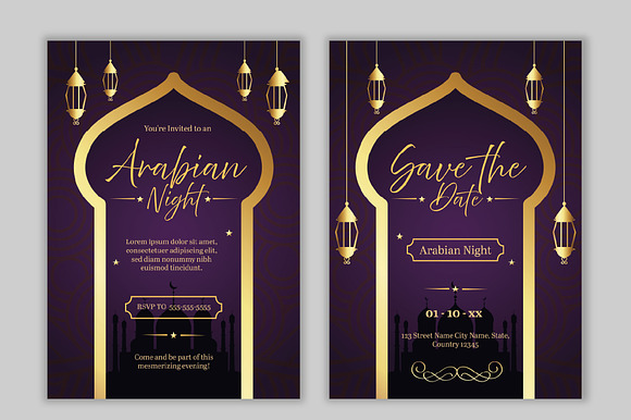 Luxury Arabian Night Invitation preview 2