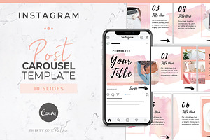 Instagram Post Carousel For Canva