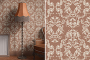 Cream & Mocha Baroque Flowers, a Pattern Graphic by ilustrinna (Thumbnail 2 of 9)