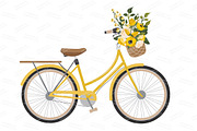 Yellow Romantic Bicycle & Flowers, an Illustration by Amanda Ilkov (Thumbnail 3 of 5)