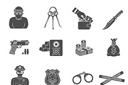 Crime and Punishment Flat Icons, an Outline Icon by TAlex (Thumbnail 4 of 6)