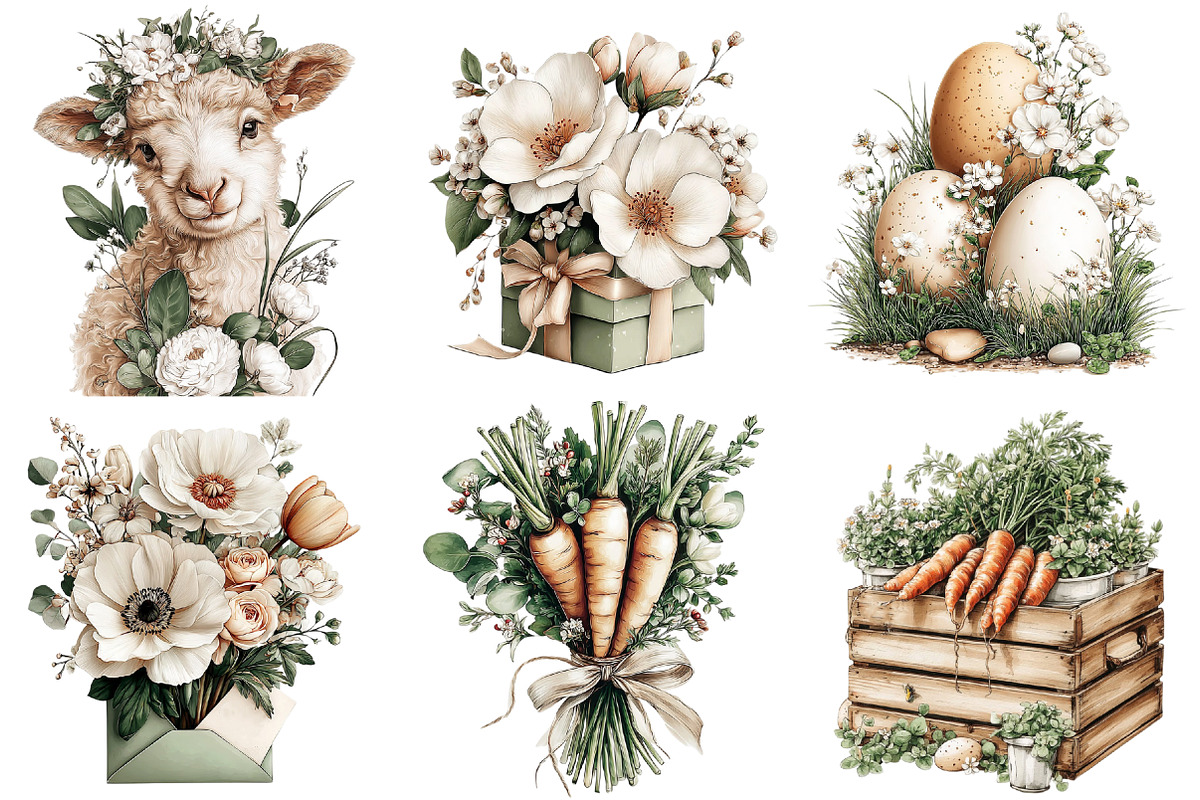 Watercolor Easter Clipart Bundle, an Illustration by DreamCafeArt (Photo 2 of 6)