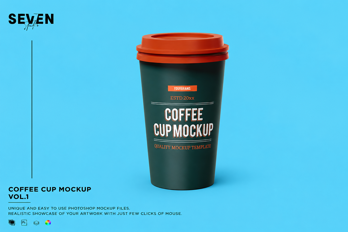 Coffee Takeaway Cup Mockup, a Cups & Container Mockup by Se٧enStudio (Photo 1 of 2)