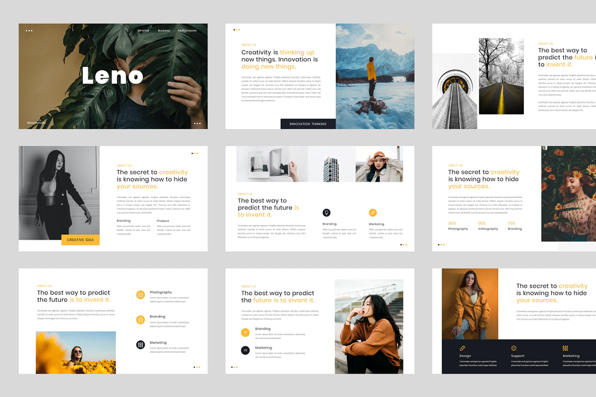 Leno - Minimal Business Google Slide, a Presentation Template by Biwarastudio (Photo 2 of 5)