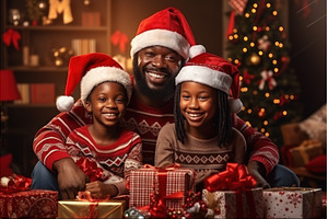 African family celebrating Christmas, a Person Photo by Yulia Furman