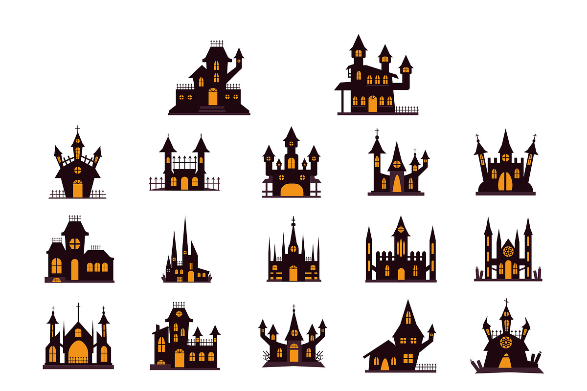 Haunted House Illustration Set