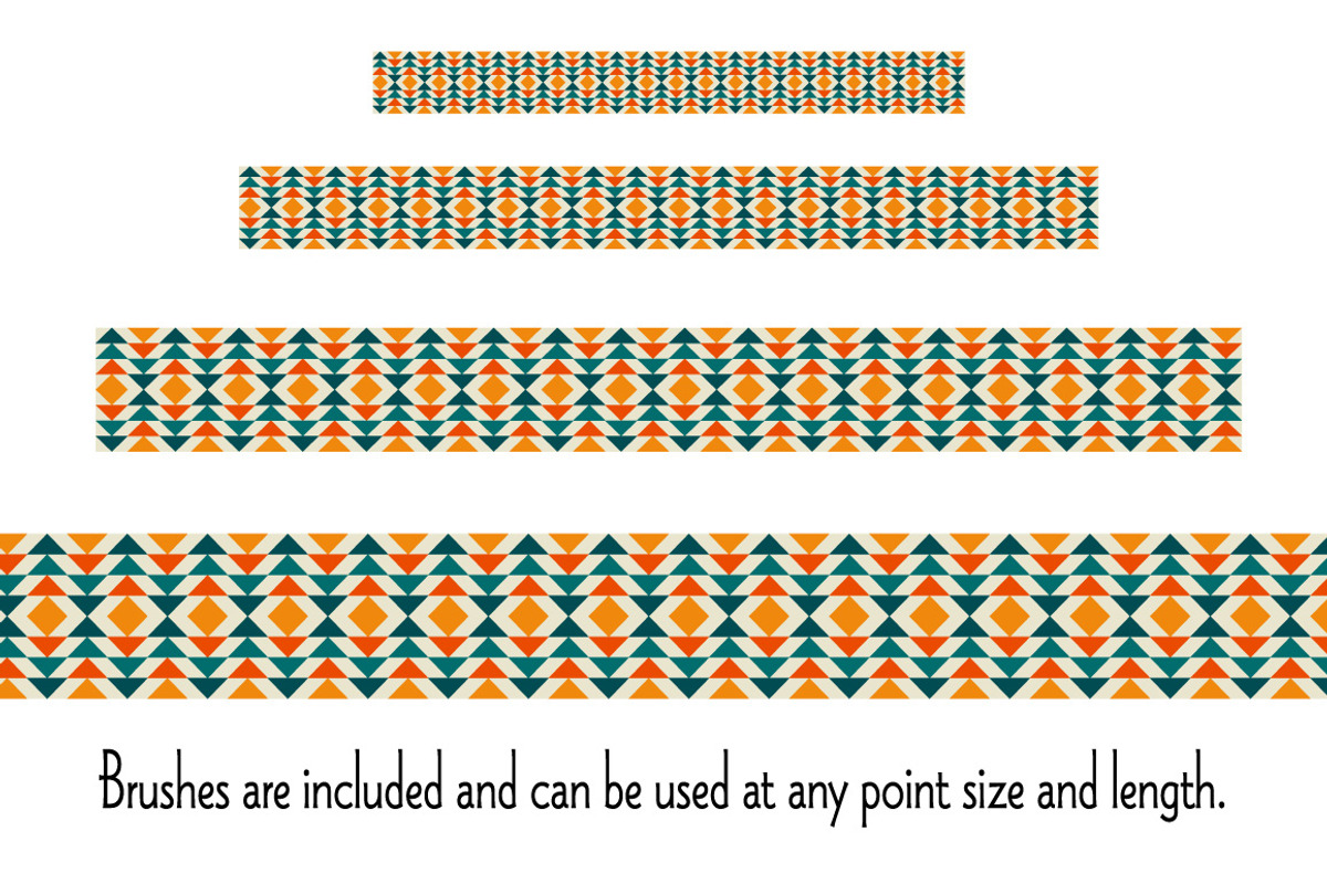 Orange & Blue Southwestern Borders, a Brush Add-On by Melissa Held Designs (Photo 2 of 3)