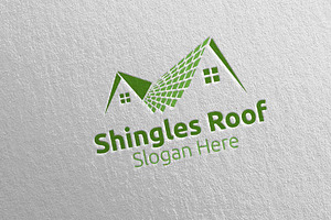 Real Estate Shingles Roofing Logo 29