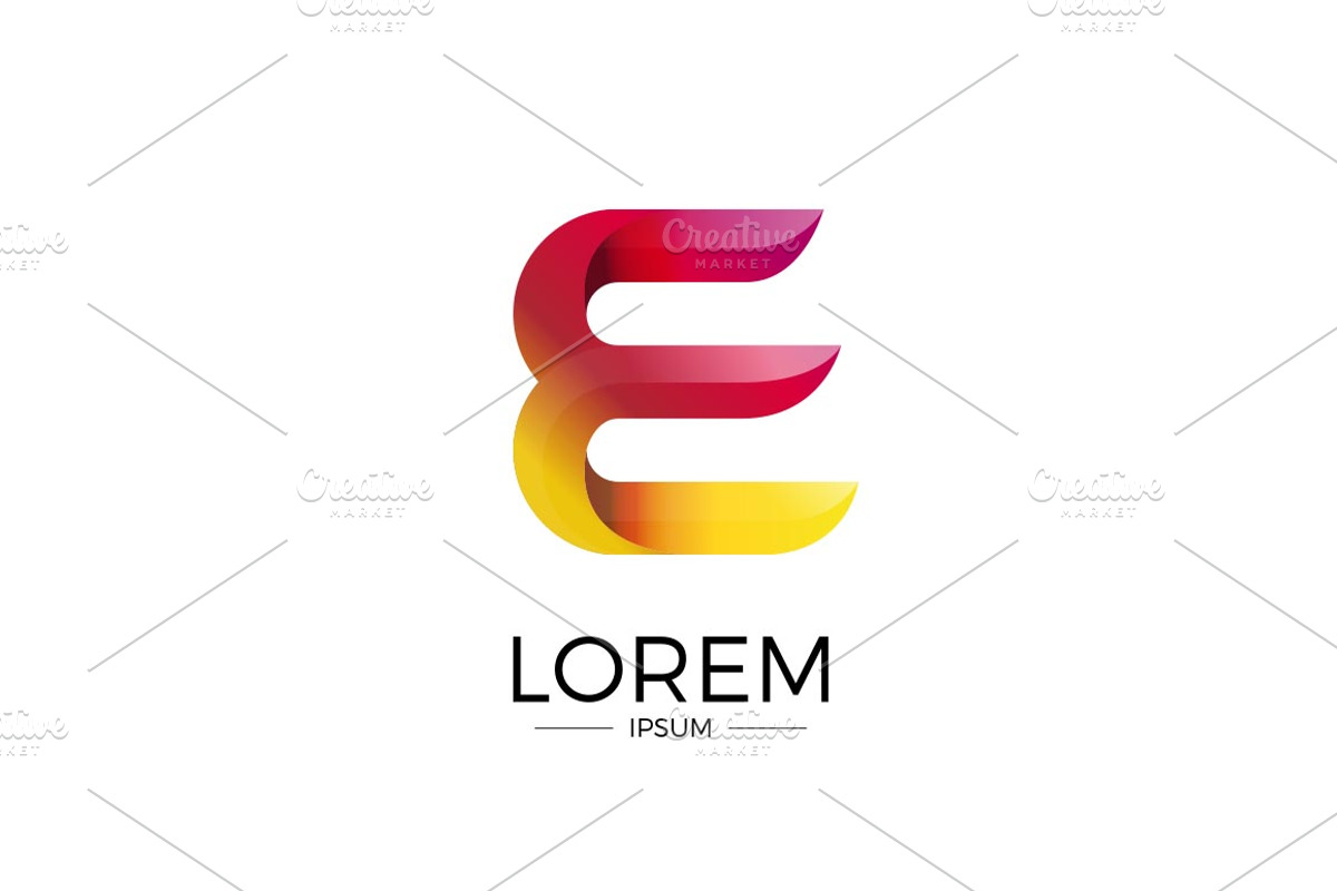 E Alphabet Abstract letter logo, a Branding & Logo Template by Woo Graphics (Photo 2 of 2)