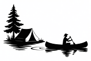 camping and canoe lake vector, an Illustration by Amazin_art (Thumbnail 11 of 17)
