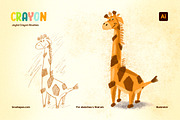 Joyful Crayon Illustrator Brushes, a Brush Add-On by brushapes.com (Thumbnail 6 of 10)