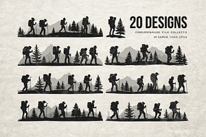 Mountain Trekking Clipart, an Illustration by Artivon