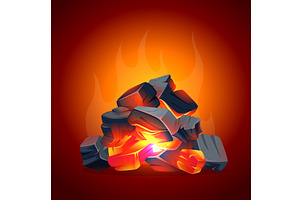 Burning coals. pile coals for, an Illustration by Onyx