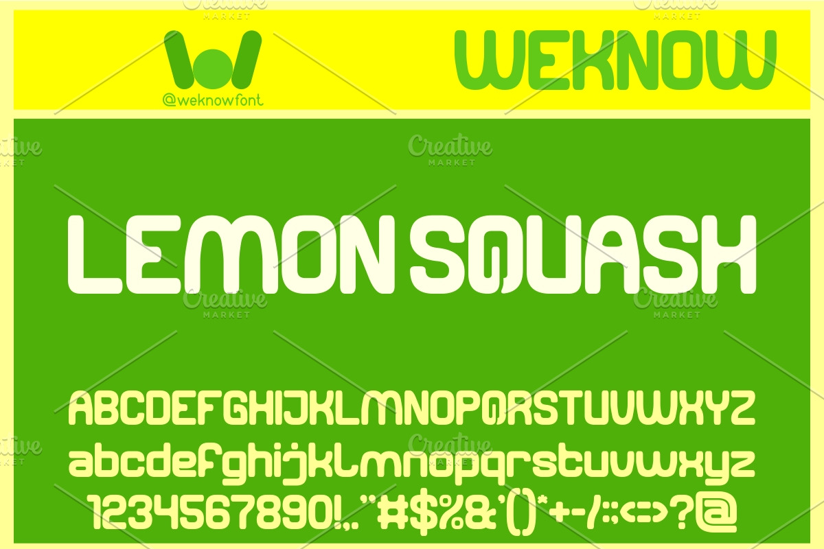 Lemon Squash font, a Font by weknow (Photo 1 of 8)