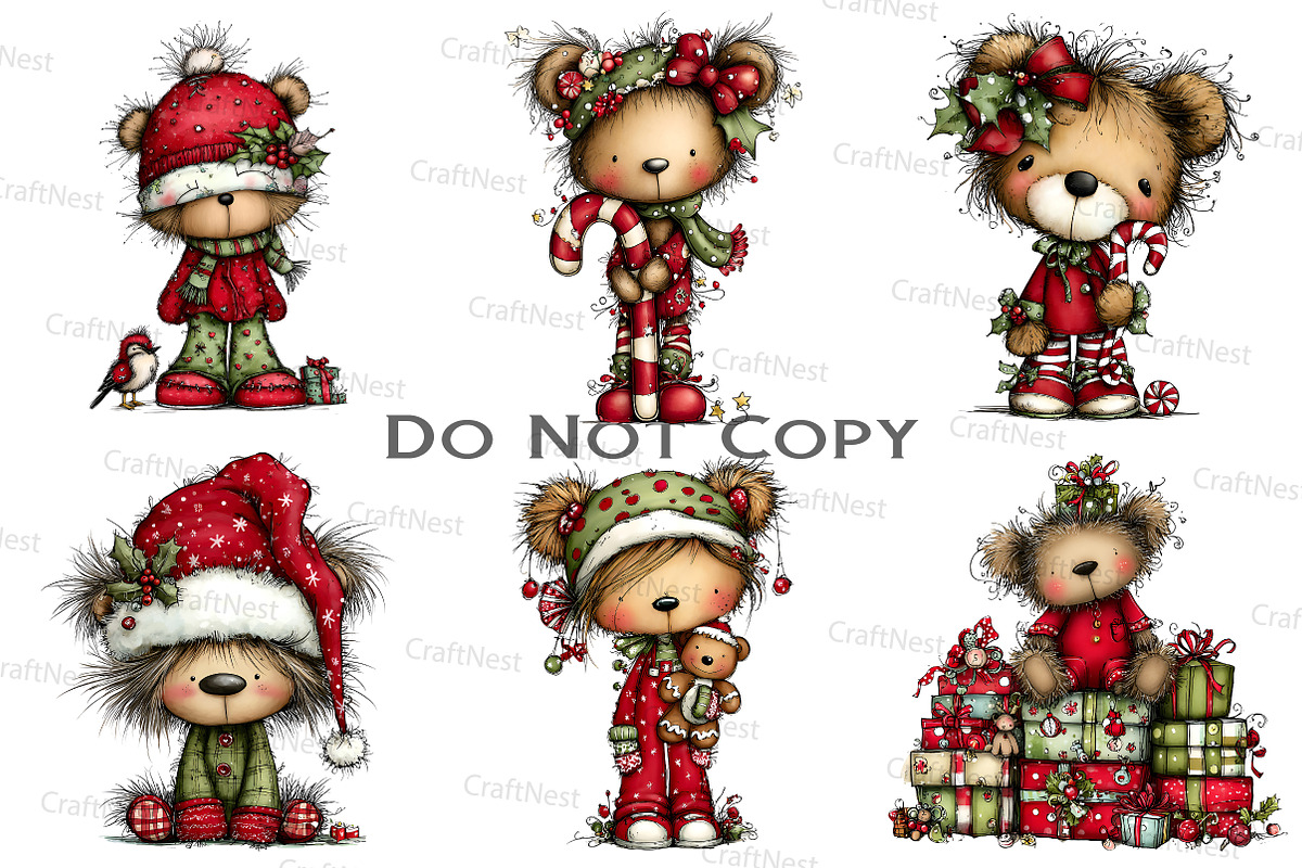 Wishmical Christmas Teddy Bear, an Illustration by Craft Nest (Photo 7 of 8)
