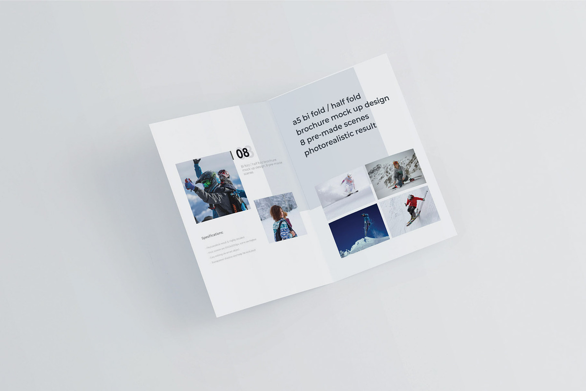A5 Bifold/Half-Fold Brochure Mockup, a Print Template by Mockstore