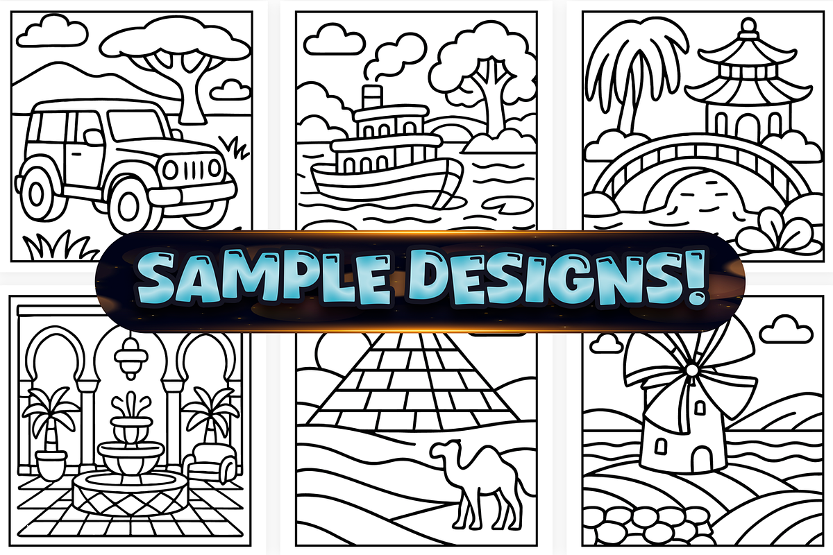 Bold Easy Travel Coloring Pages, a Sport Illustration by Craftsbeefy (Photo 3 of 4)