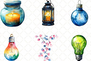 Christmas Light Clipart, an Illustration by Black Bird Studio (Thumbnail 2 of 6)