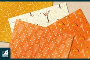 Orange Cocktail Shaker Digital Paper