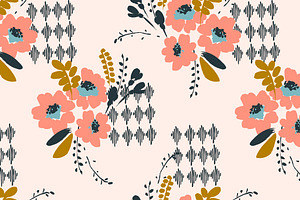 9 Floral Abstract Seamless Patterns.