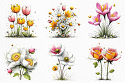 Whimsical Easter Flowers Clipart Png, an Illustration by Craft Nest (Thumbnail 4 of 11)