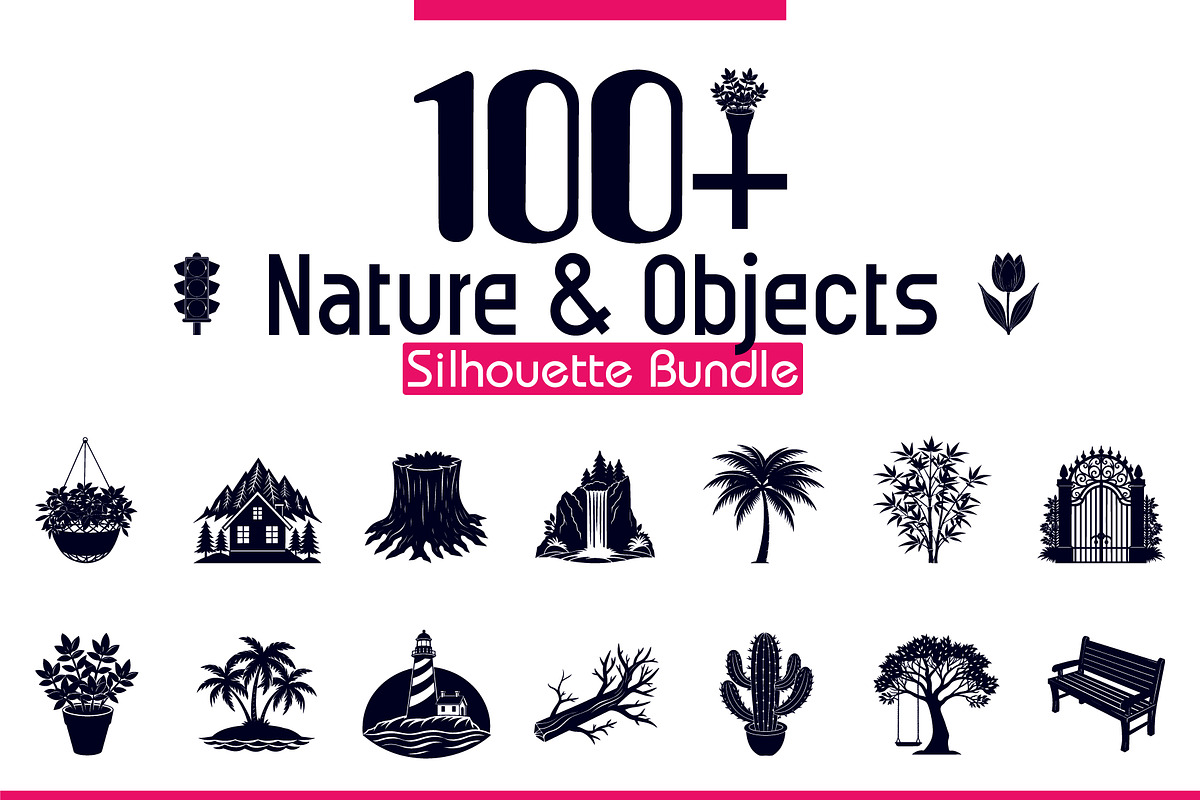 Nature & Objects Silhouette Bundle, an Illustration by Creative_View (Photo 1 of 4)