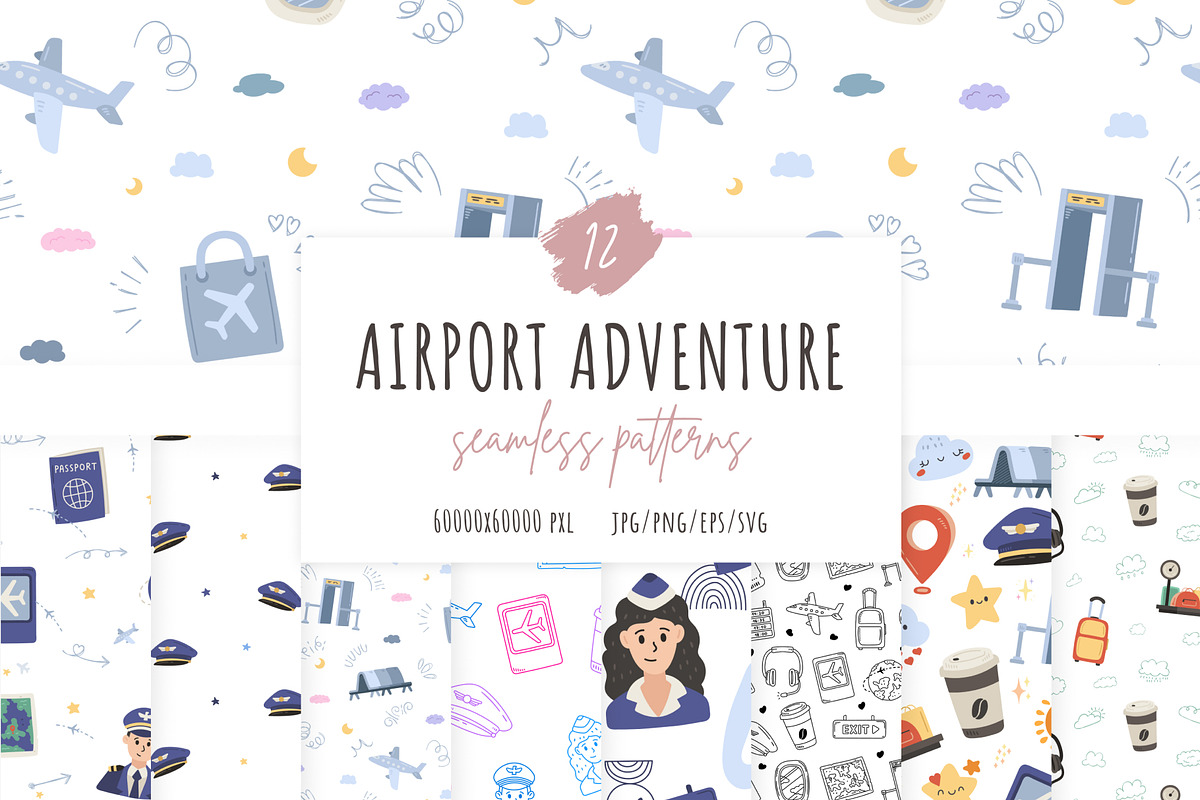 Airport Adventure Patterns, a Pattern Graphic by Palau (Photo 1 of 9)