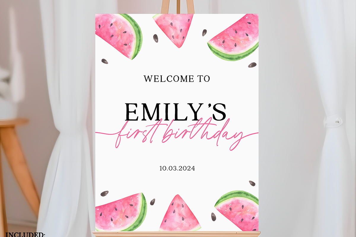 One in a Melon Welcome Sign Banner, an Invitation Template by Digital_Mind (Photo 2 of 5)