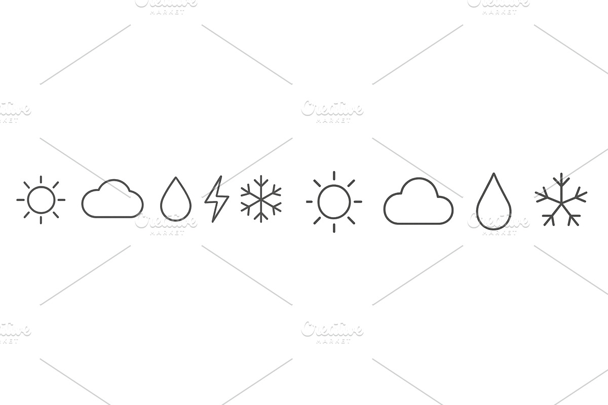 Weather symbols illustrating, an Illustration by ZinetroN