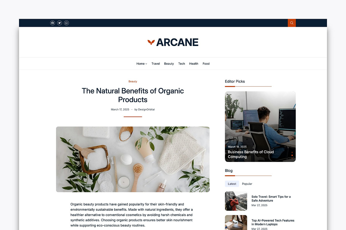 Lifestyle Blog WordPress Theme, a WordPress Template by DesignOrbital (Photo 3 of 3)