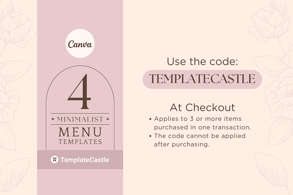 4 Elegant Menu Restaurant Templates, a Templates & Theme by TemplateCastleStore (Photo 9 of 10)