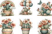 Whimsical Summer Cactus Clipart, an Illustration by Designking (Thumbnail 2 of 5)