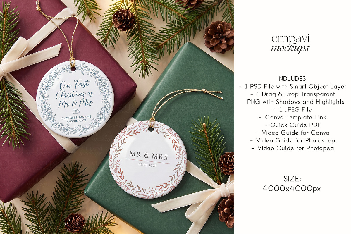 Ornament Mockup Set of 2, a Household Mockup by EmpaviMockups (Photo 5 of 5)