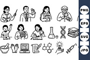 Science Education Vector Clipart Set, an Illustration by designvectx (Thumbnail 3 of 3)